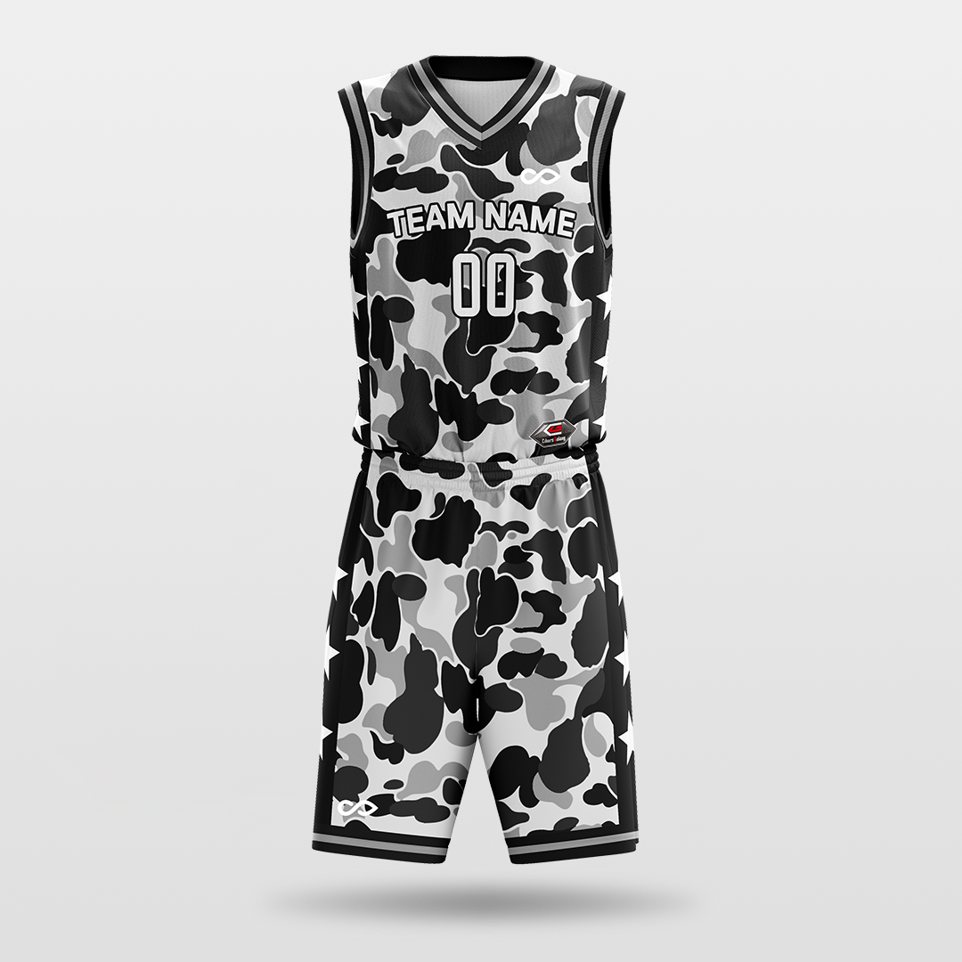 snow leopard- sublimated basketball jersey set BK009