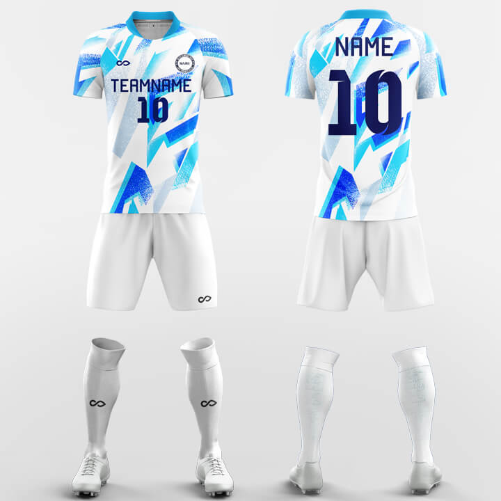 blue sleeve soccer jersey kit
