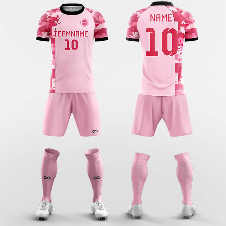 ピンクのサッカージャージキット