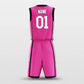 バスケットボール用ピンクのチームジャージ