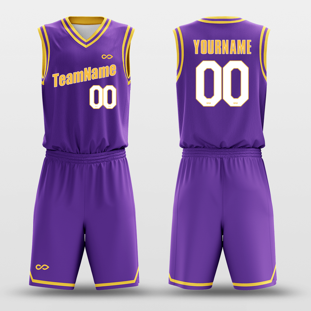 紫黄色のバスケットボールジャージキット