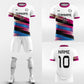 white and pink short sleeve jersey kit