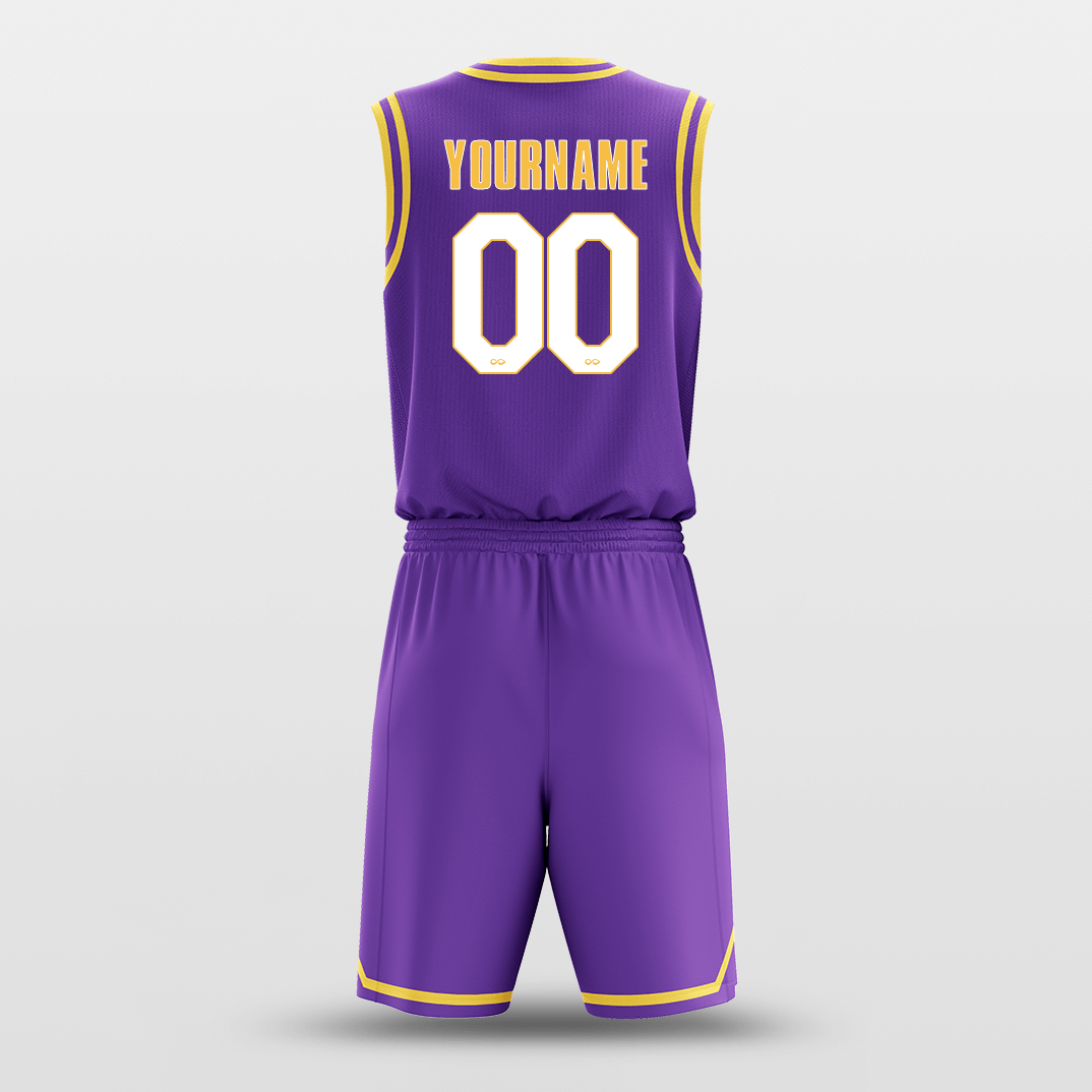 黄色と紫のバスケットボールジャージキット